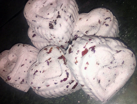 Vanilla Rose, Rose Petal Bath Bomb Heart