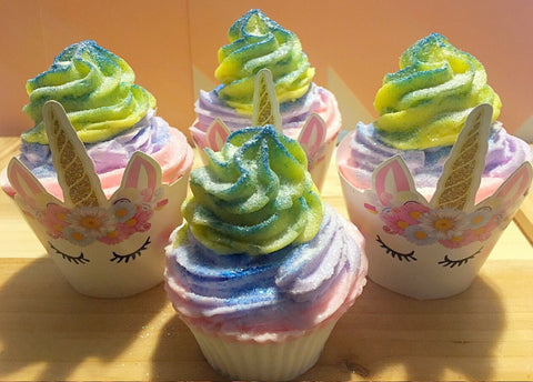 Unicorn Glitter Cupcake Soap